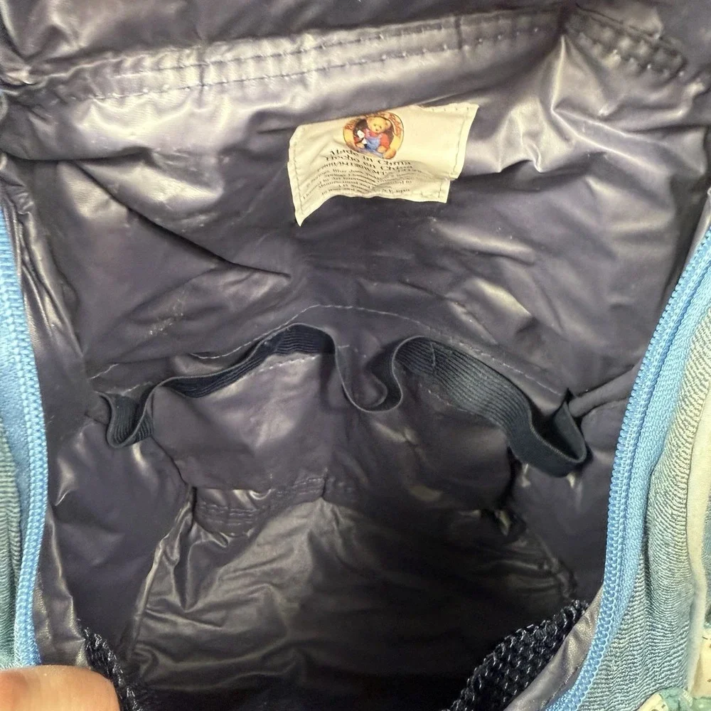 Blue Jean Teddy Bear Springs Blossom Demin Bottle Diaper Tote Bag Baby
